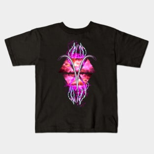 Aries Zodiac - Pink Abstract Kids T-Shirt